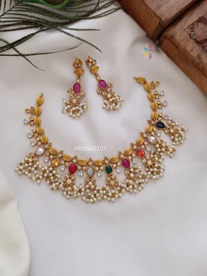Navarathna Matte Guttapusalu Necklace