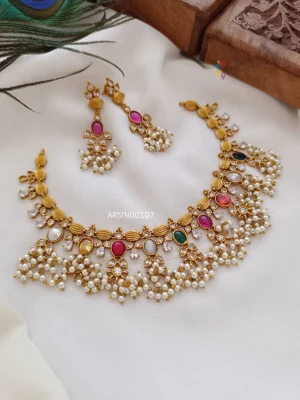 Navarathna Matte Guttapusalu Necklace