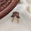 Peacock Kemp Stone Bridal Finger Ring