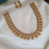 Beautiful mango peacock design AD necklace