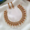 Trendy AD pearl hanging necklace