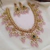 Beautiful pale pink guttapusalu necklace