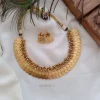 Traditional lakshmi coin gold bead necklace