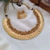 Traditional lakshmi coin gold bead necklace