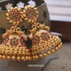 Flower Design Matte Kemp & Ruby Jhumka