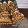 Flower Design Matte Kemp & Ruby Jhumka