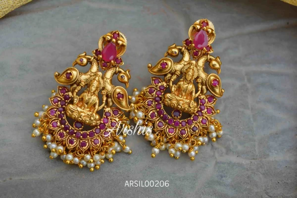 Antique Lakshmi Pendant Peacock Design Necklace