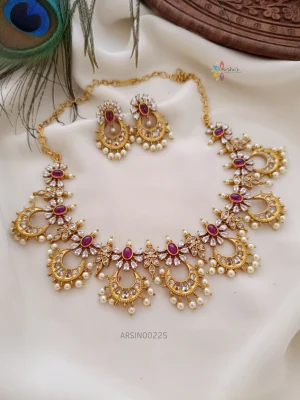 Latest Design Matte Chandbali Necklace