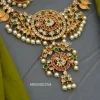 Lakshmi Coin Peacock Design AD Necklace
