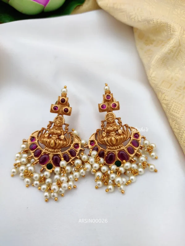 Traditional kemp Stone Lakshmi Guttapusalu Necklace