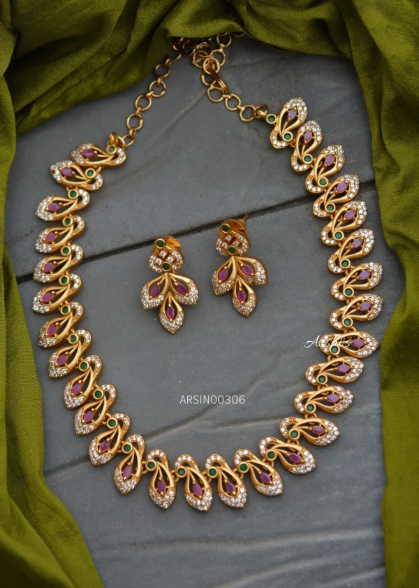 Diamond alike AD Stone Necklace