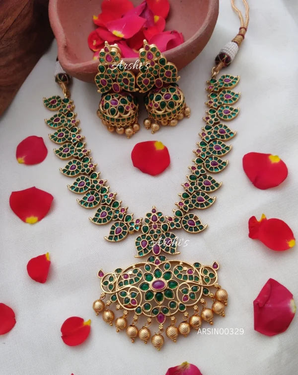 Beautiful Real Kemp and Green Mango Necklace
