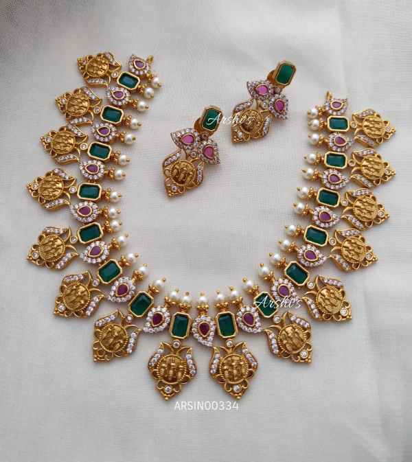 Emerald Red and Green Ramparivar Necklace