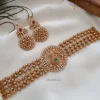 Gold Ball Peacock Pendant Choker