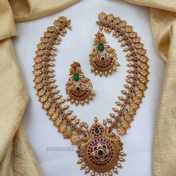Dazzling Matte Peacock Design Necklace