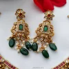 AD Multi Stone Necklace With Green Beads