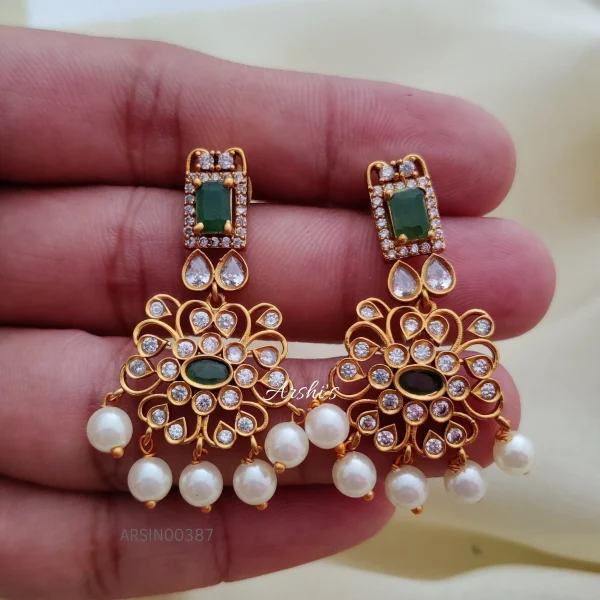 Elegant AD Green Stone Necklace