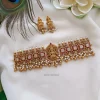 Bridal Temple Gold and Pearl Drop Choker
