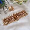 Bridal Temple Gold and Pearl Drop Choker