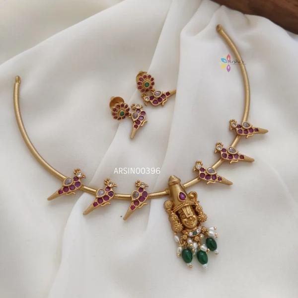 Lord Balaji Hasli Tube Necklace