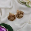 Cluster Peacock Gold Pearl Earrings