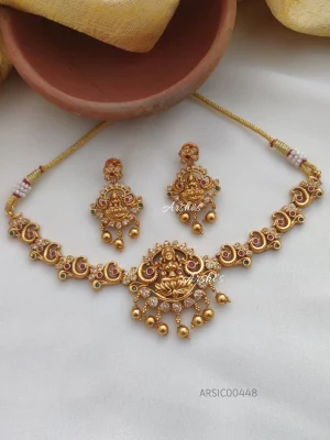 Traditional Peacock Temple Lakshmi Choker