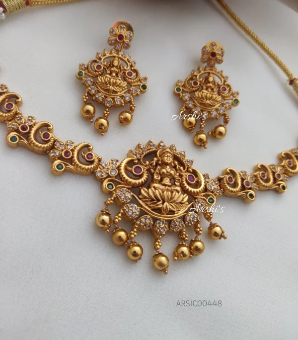 Traditional Peacock Temple Lakshmi Choker