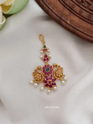 Floral Peacock Design Maang Tikka