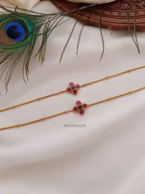 Beautiful flower design kemp payal anklet
