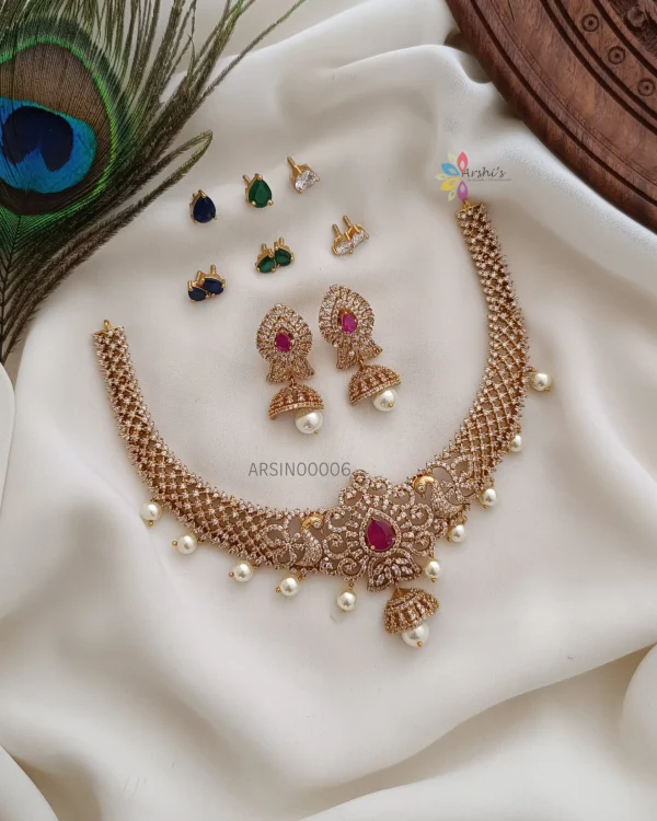Peacock Multi Color Changeable Necklace