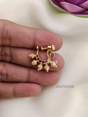 Kemp Stone Pearl Nose Pin