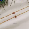 Flower Design AD Stone Anklets