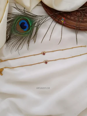 Stunning Flower Design AD Anklets