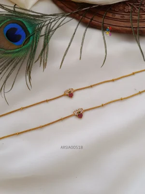 Stunning Flower Design AD Anklets