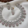 Trendy Pale Pink Rodium Polish Necklace