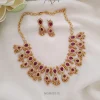 Ruby and White Stone Necklace