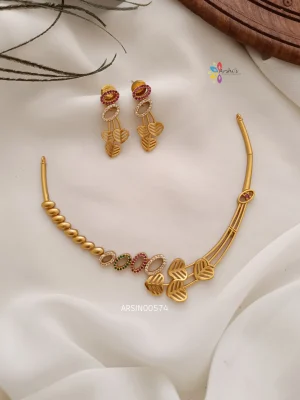 Heart Design AD Stone Necklace
