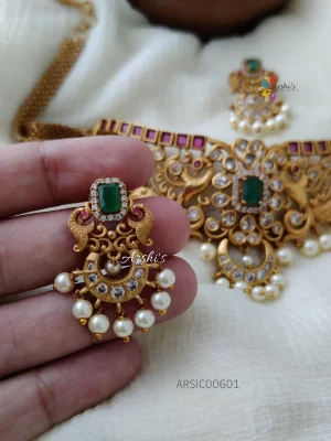 AD Stone Peacock Design Choker