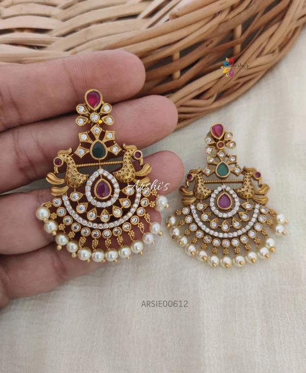 Chandbali AD Peacock Earrings