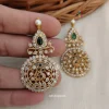 Imitation Peacock Green AD Stone Earrings