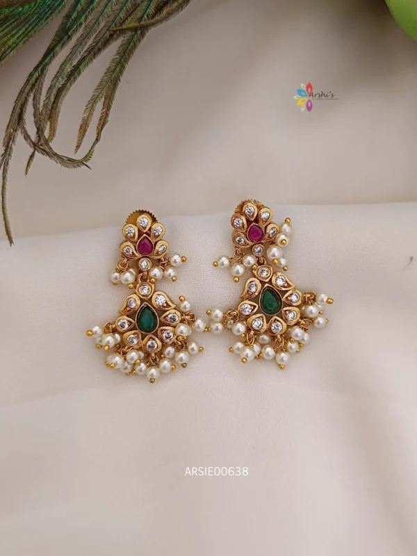 Amazing Stone with Pearls Earrings