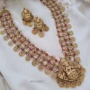Bridal Lakshmi Pendant Kasumalai Long Necklace