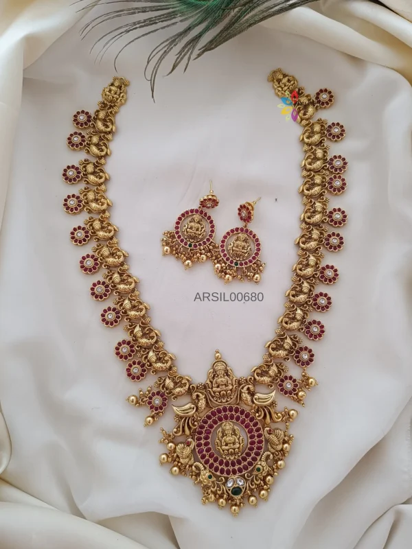 Bridal Peacock with Lakshmi Long Haram