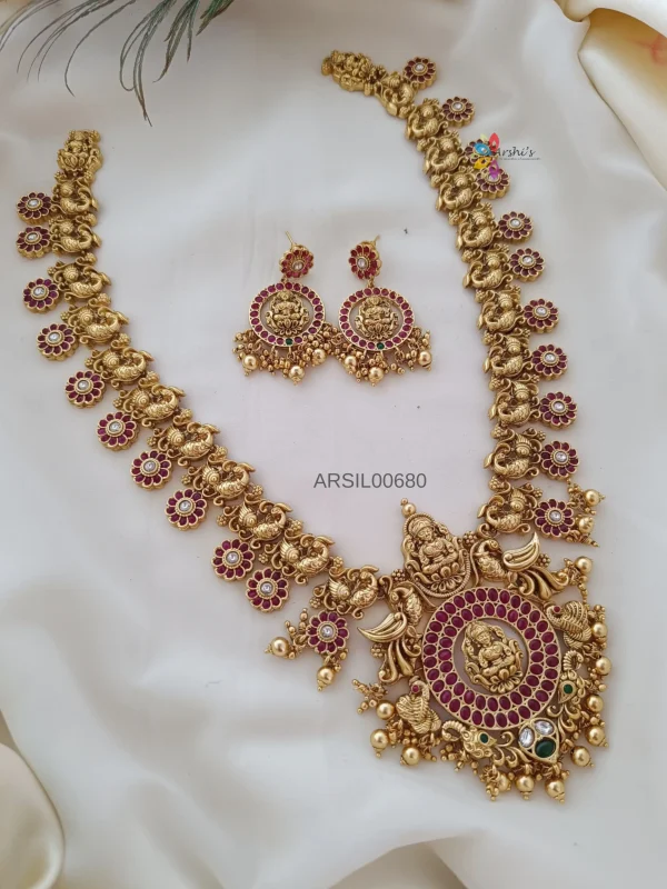 Bridal Peacock with Lakshmi Long Haram