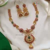 Peacock Kemp and Green Stone Necklace