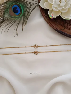 Flower Design Jadua AD Anklets