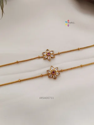 Flower Design Jadua AD Anklets