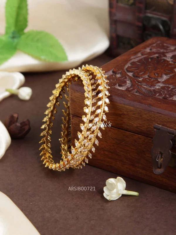 Leaf Design Set Of Two Bangles