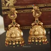 Peacock Design Gold Bead Jhumka