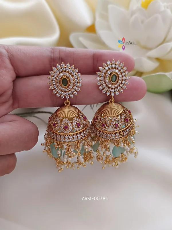 Bridal AD Stone Jhumkas